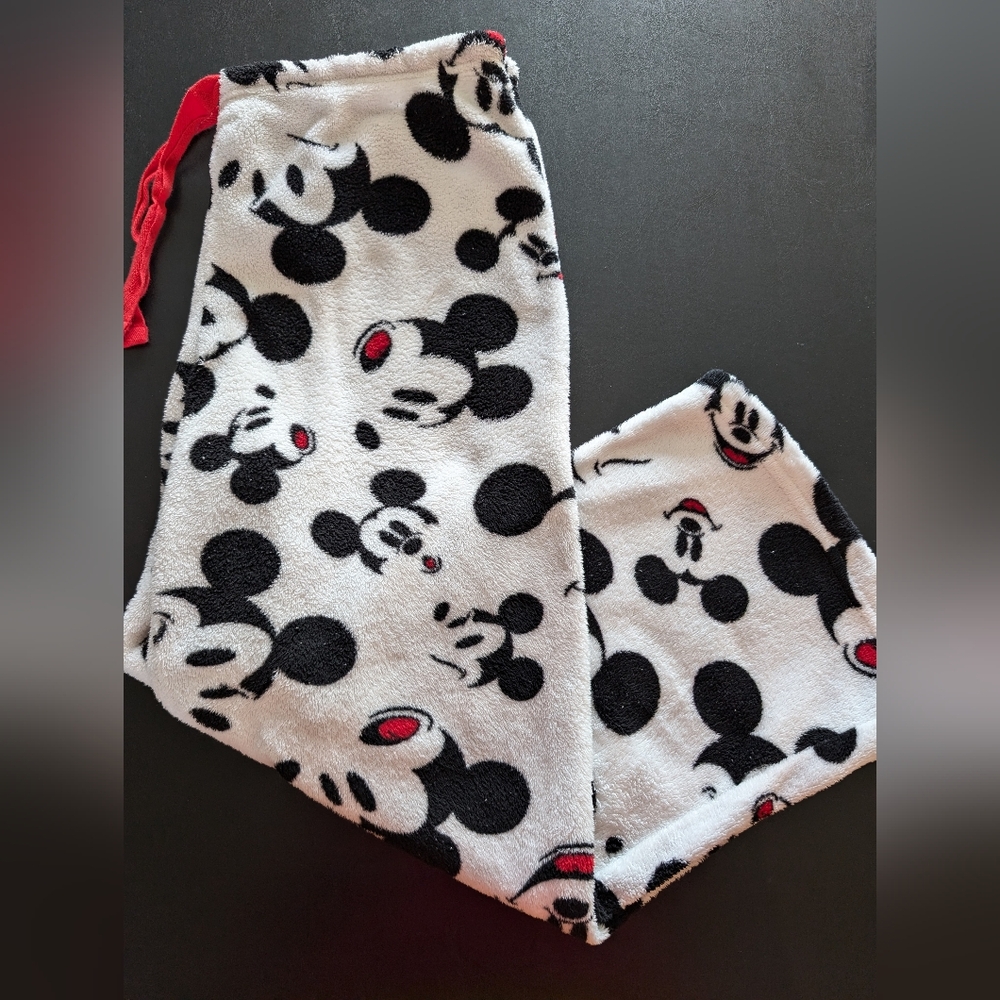 Disney || Juniors Medium Fleece Mickey Expressions Pajama Pants